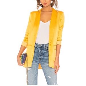 L'Academie Bright Yellow Open-Front Blazer